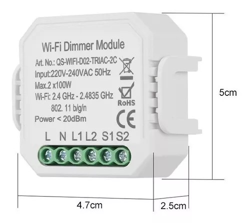 Controlador Dimmer Wifi 0 - 10v Tuya Smart